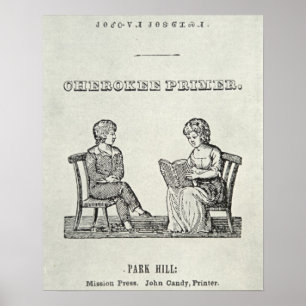 Poster Cherokee Primer, 1845 (gravure)