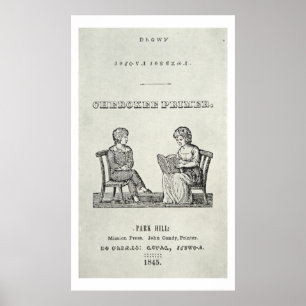 Poster Cherokee Primer, 1845 (gravure)