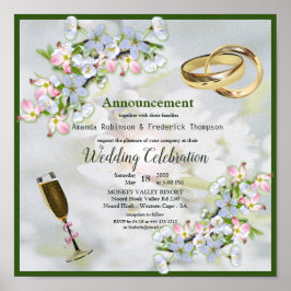 Poster Cherry Blossom Bouquet Mariage