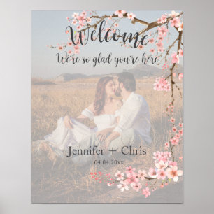 Poster Cherry Blossom Mariage Bienvenue Photo