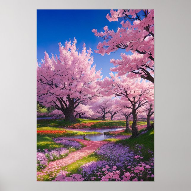 Poster Cherry Blossom Park (Devant)