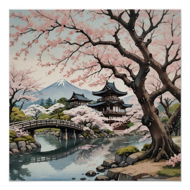 Poster cherry blossoms (Devant)