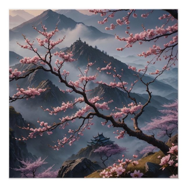 Poster cherry blossoms (Devant)