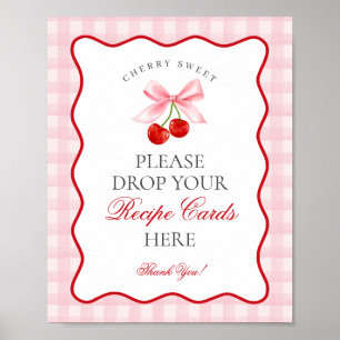 Poster Cherry Sweet Pink Coquette Bow Partager un signe d