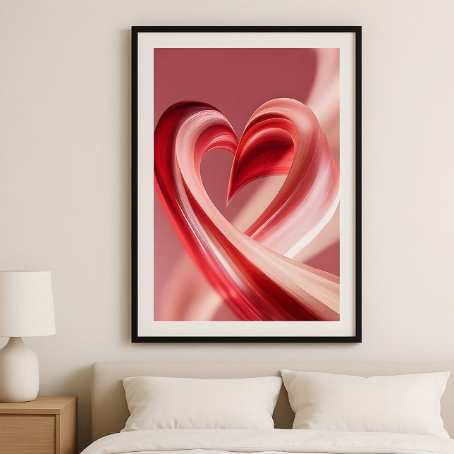 Poster Cherry Vibes Heart Swirl–Modern Love Abstract Art  (Créateur téléchargé)