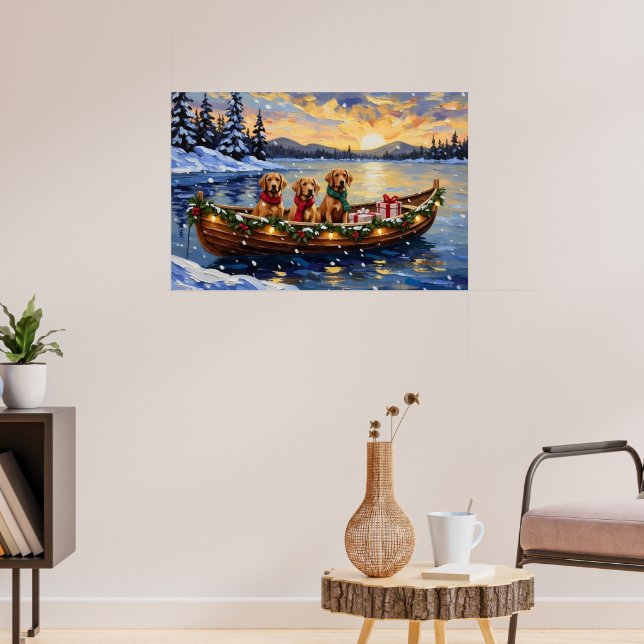 Poster Chesapeake Bay Retriever Christmas Boat Holiday (Salon 3)