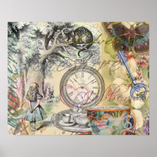 Poster Cheshire Chat Alice Wonderland Classic