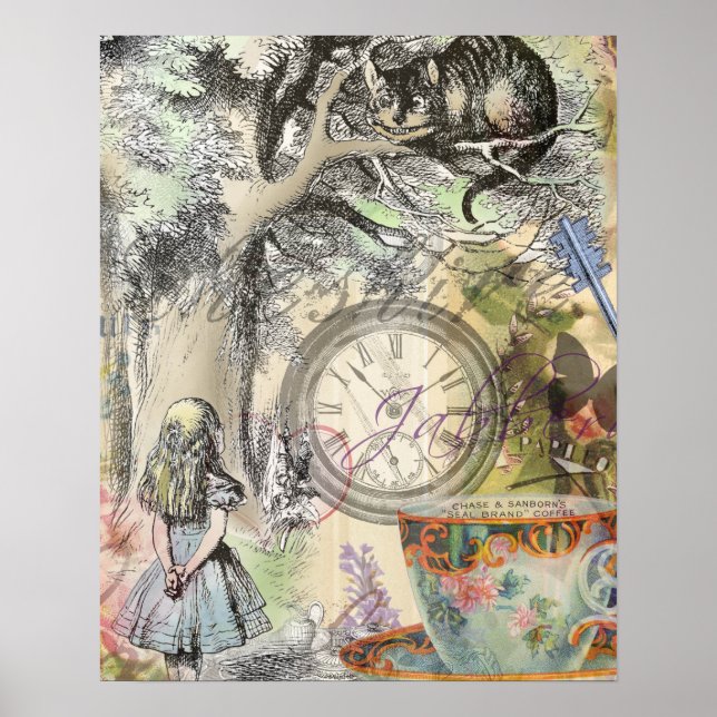 Poster Cheshire Chat Alice Wonderland Classic (Devant)