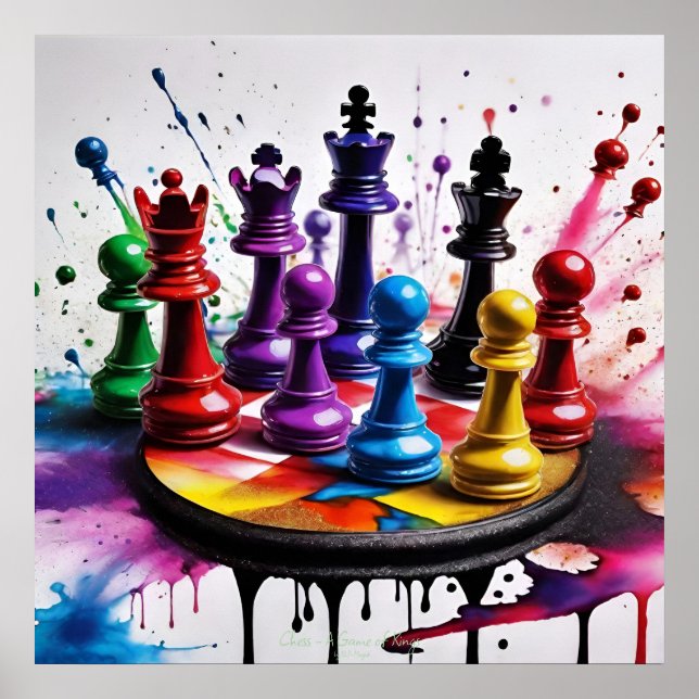 Poster Chess A Game of Kings AI Imaginaire Art numérique  (Devant)