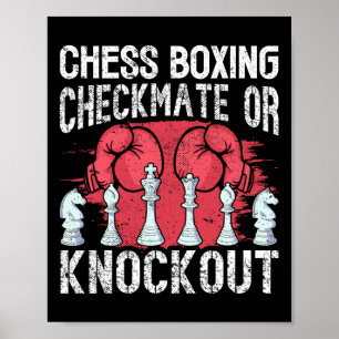 Poster Chess Boxing Checkmate Ou Knockout Fun