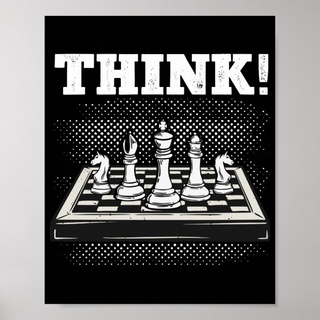 Poster Chess Game Board Player Think Club Team (Devant)