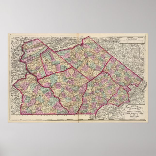 Poster Chester, Dauphin, Berks, Liban (Devant)