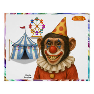 Poster Chester le clown chimpanzé