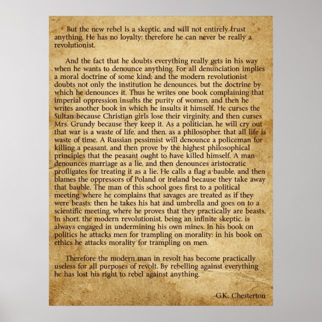 Poster Chesterton Nouveau Rebel (Devant)