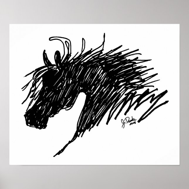 Poster Cheval Abstrait (Devant)