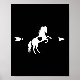 Poster Cheval Amour Cupide Flèche Cheval Coeur Cheval Eq