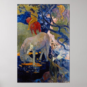 Poster Cheval Blanc par Paul Gauguin, Beaux-Arts Anciens
