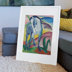 Poster Cheval bleu par Franz Marc, Beaux-arts vintage