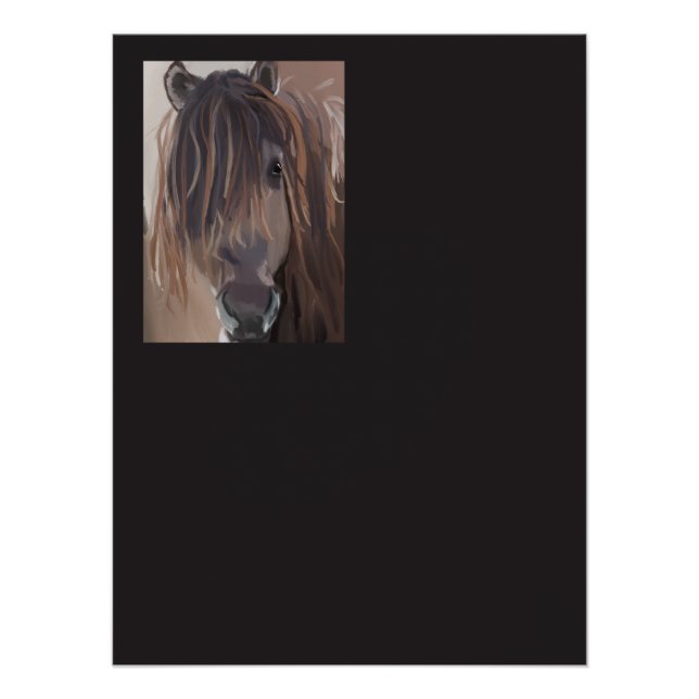Poster Cheval Brown Avec Peinture De Cheveux (Devant)
