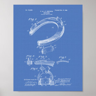 Poster Cheval Chaussure 1898 Brevet d'art Plan directeur