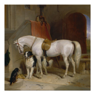 Poster Cheval chien Favoris peinture art Landseer Proprié