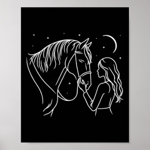 Poster Cheval Cute Horse Équitation équitation Lover Hors