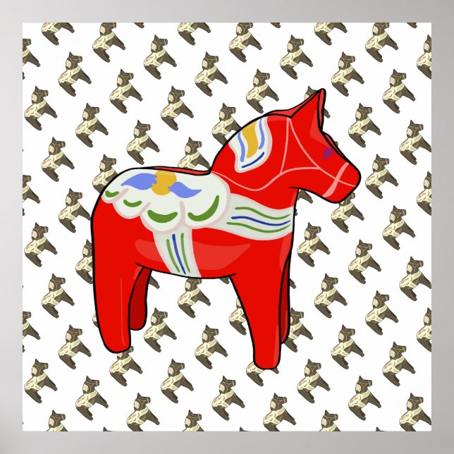 Poster Cheval dalécarlien (Devant)