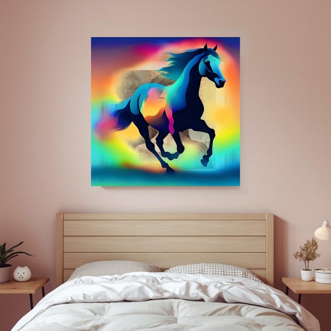 Poster Cheval d'aquarelle coloré (Créateur téléchargé)