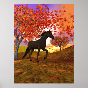 Poster Cheval d'automne