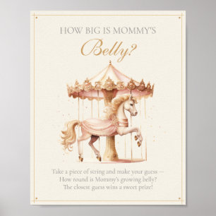 Poster Cheval de carrousel rose vintage Quelle est la tai