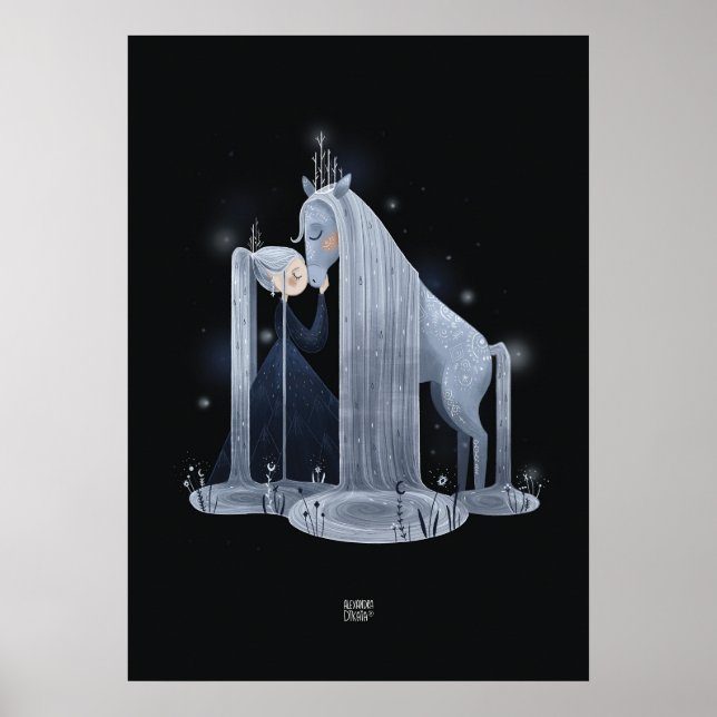 Poster CHEVAL DE CASCADE par Alexandra Dikaia (Devant)