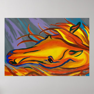 Poster Cheval de couleur