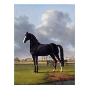Poster Cheval de course noir vers 1828