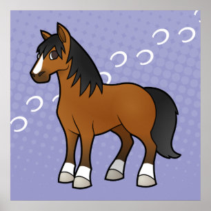 Poster Cheval de dessin animé