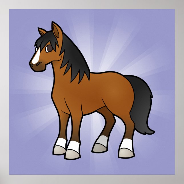 Poster Cheval de dessin animé (Devant)