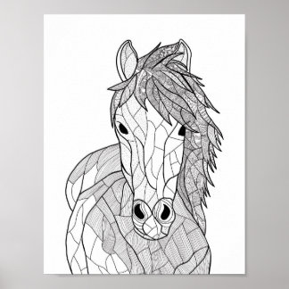 Poster Cheval de Doodle