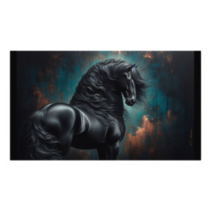 Poster Cheval de guerre gothique Friesian Horse
