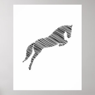 Poster Cheval de saut   Scribble Horse   Entraîneur de ch