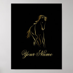 Poster Cheval en or