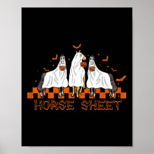 Poster Cheval Feuille Halloween Ghost Cheval Costume Citr