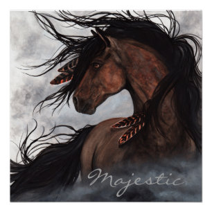 Poster Cheval fumeux majestueux par l'affiche de Bihrle