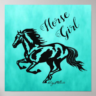 Poster Cheval Girl, Horse