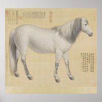 Cheval gris pommelé - Art fin chinois vintage