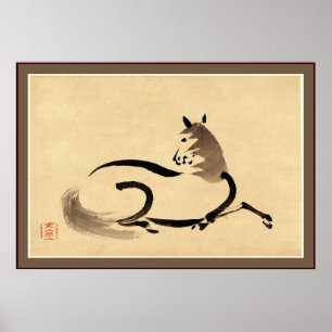 Poster Cheval ~ Japonais Vintage
