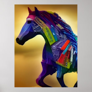 Poster Cheval multimédia mixte