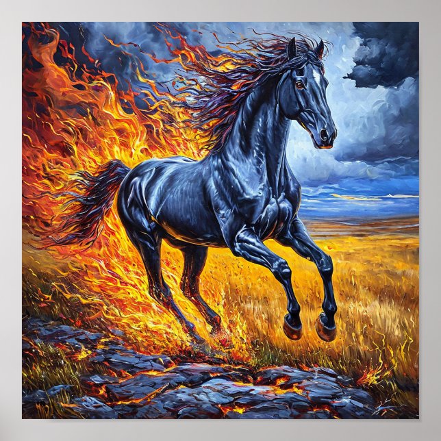 Poster Cheval noir (Devant)