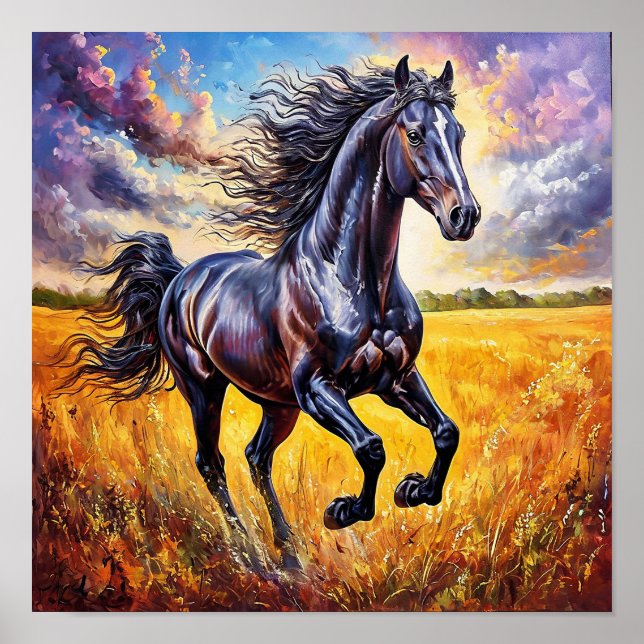 Poster Cheval noir (Devant)