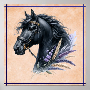 Poster Cheval noir