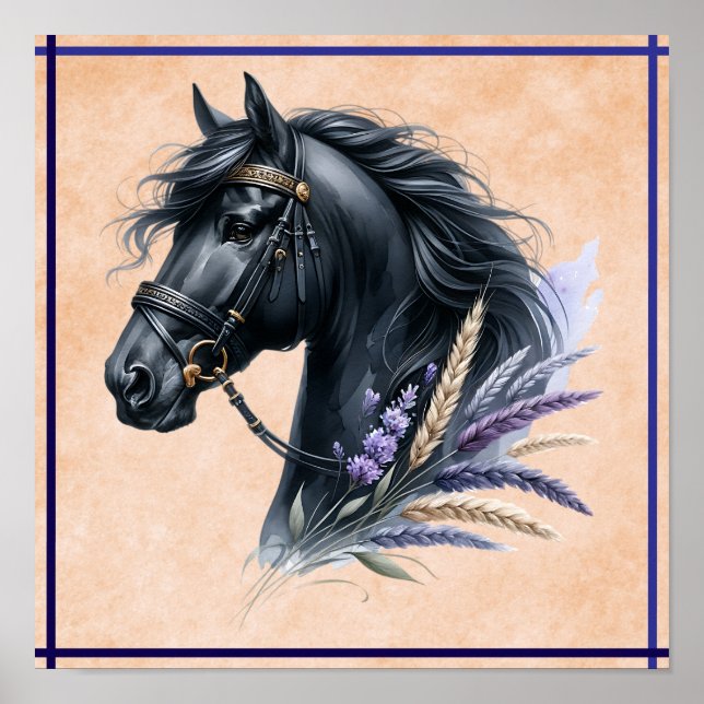 Poster Cheval noir (Devant)