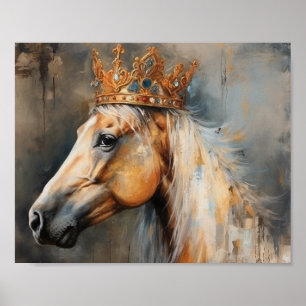 Poster Cheval Palomino avec couronne